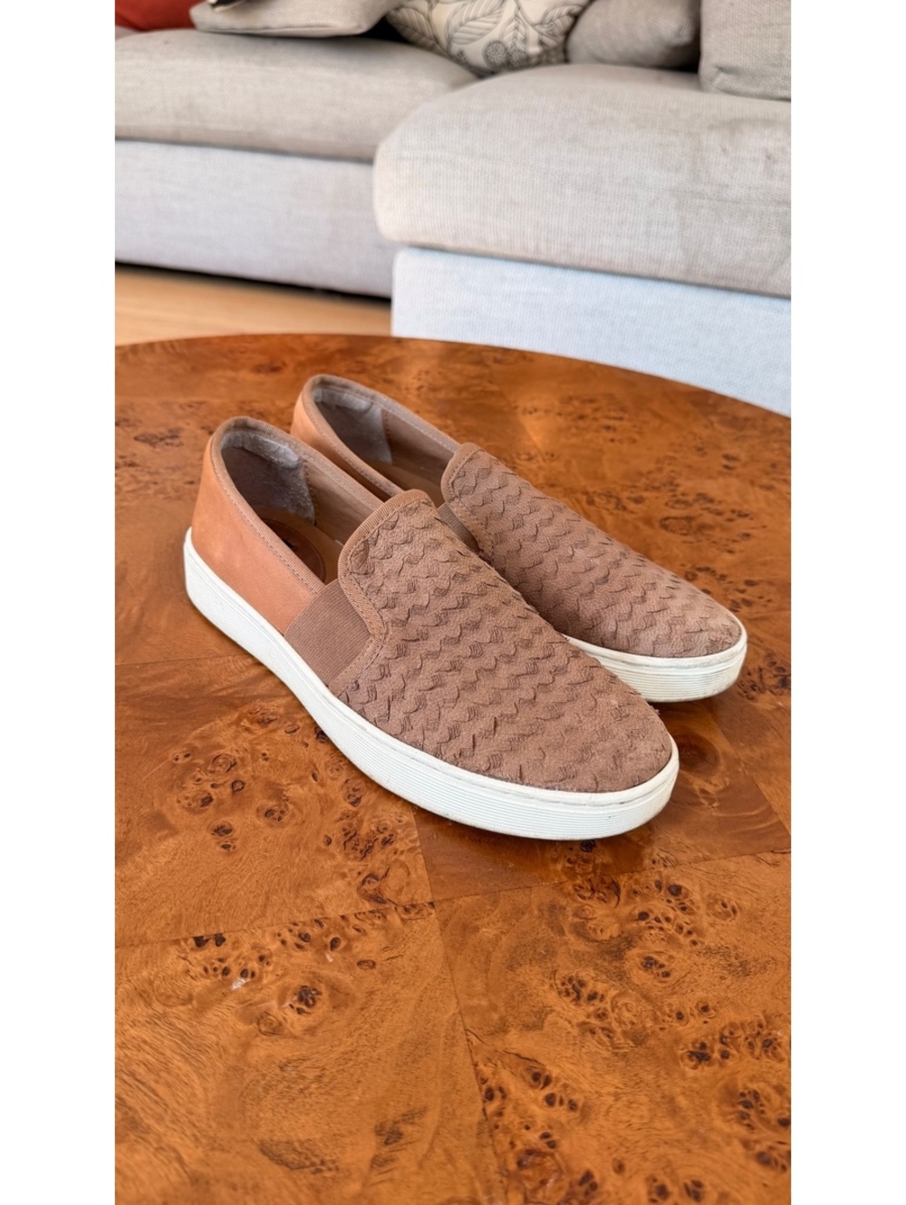 Sofft Women's Slip-On Sneakers in Brown Suede and Leather